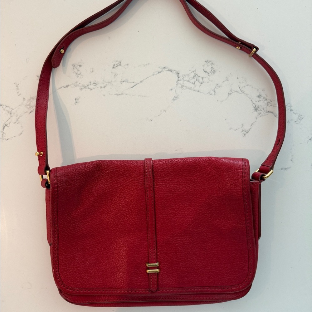 Vintage Marc by Marc Jacobs Red Leather Adjustable Shoulder Bag Gold Hardware